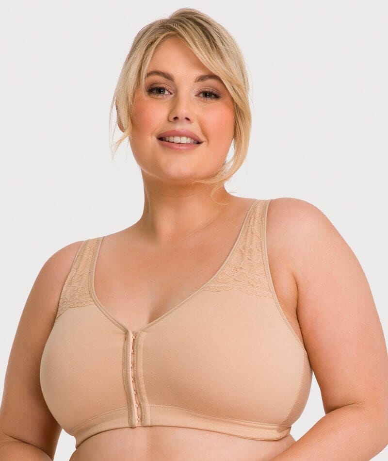 Ava & Audrey Hannah Cotton Wire-Free Front Opening Bra - Frappe Bras