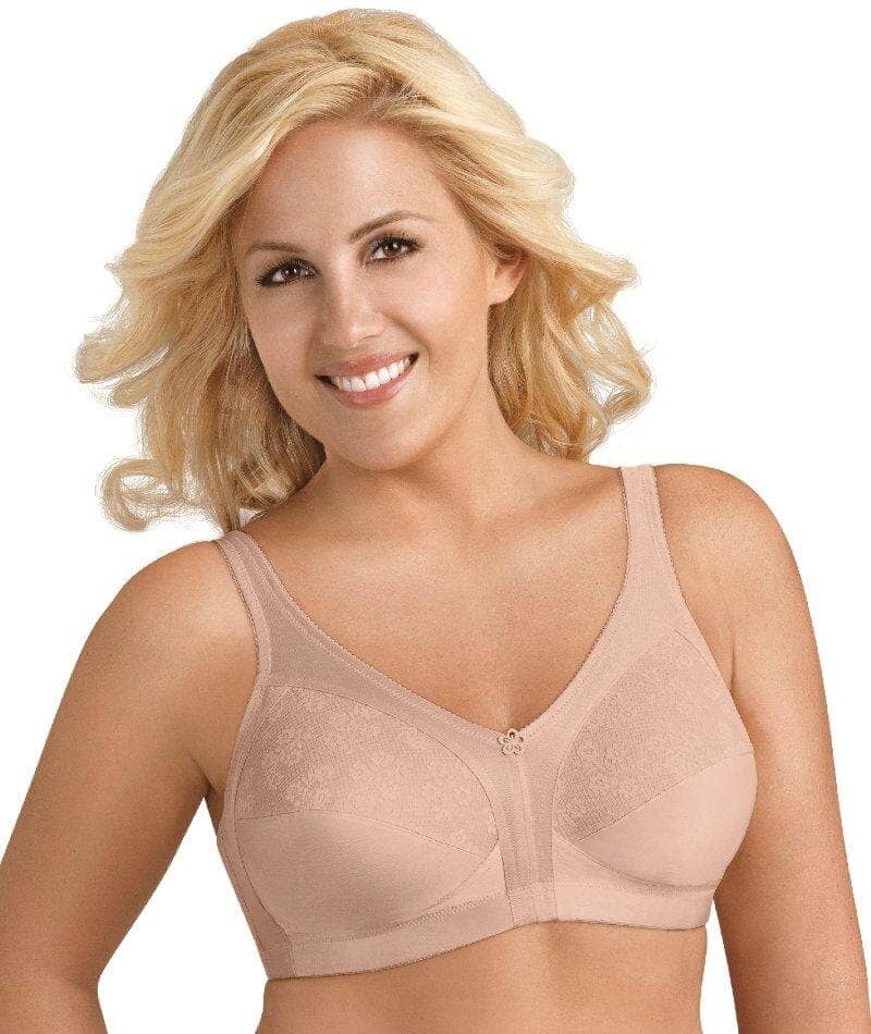 Exquisite Form Fully Side Wirefree Shaping Bra With Floral - Rose Beige Bras