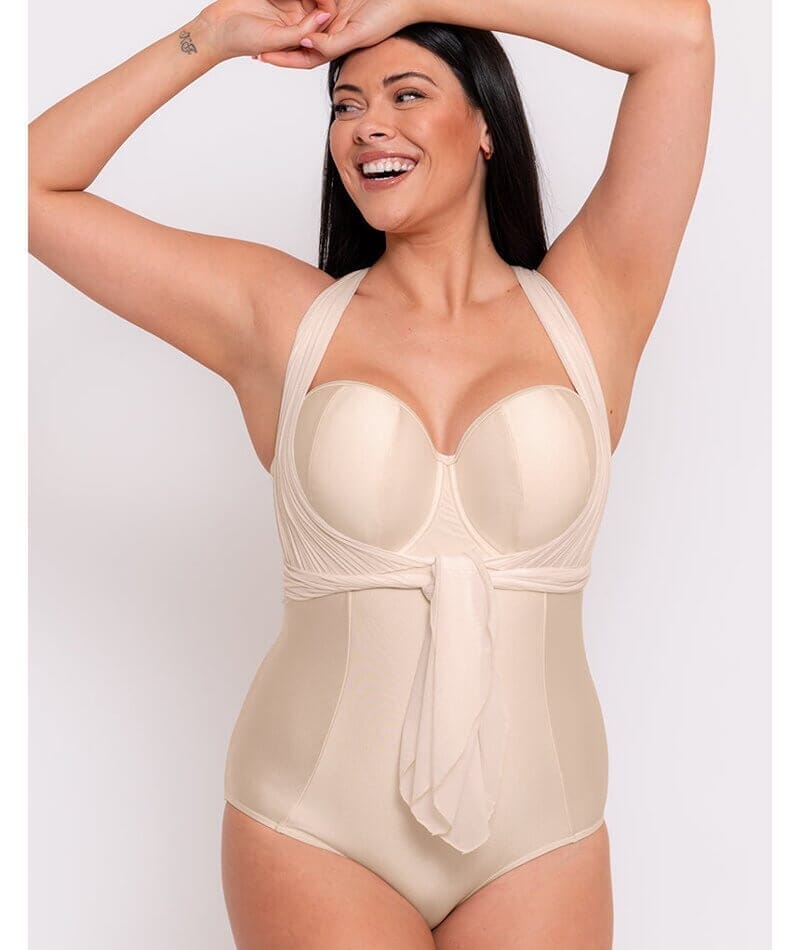 Curvy Kate Wrapsody Bandeau Swimsuit - Oyster Swim