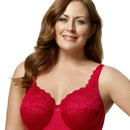 Elila Full Coverage Stretch Lace Underwired Bra - Red