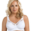 Exquisite Form Fully Cotton Soft Cup Wirefree Bra With Lace - White