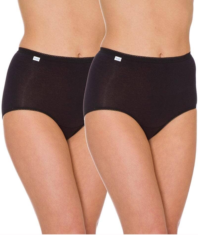 Sloggi Maxi Brief 2 Pack - Black Knickers