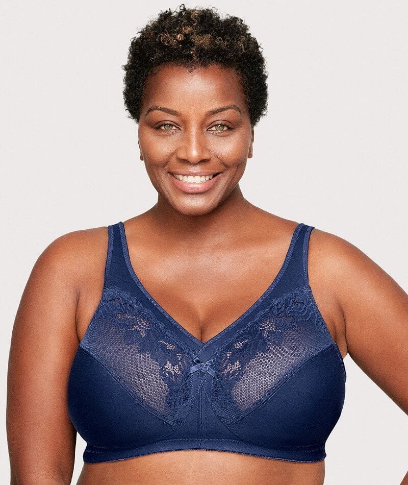 Glamorise MagicLift Minimizer Wirefree Bra - Blue Bras