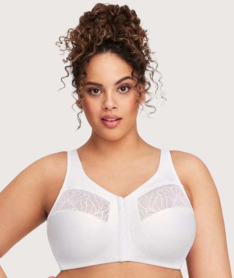 Glamorise MagicLift Natural Shape Front-Closure Wirefree Bra - White Bras