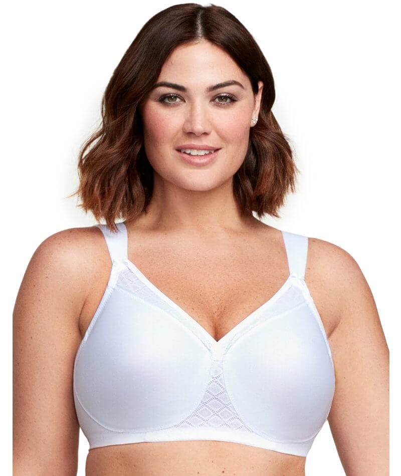 Glamorise MagicLift Seamless Wirefree Support T-Shirt Bra - White Bras