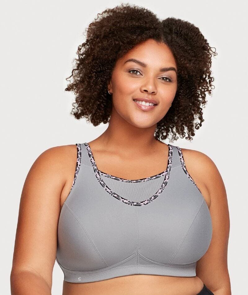Glamorise No-Bounce Camisole Wirefree Sports Bra - Soft Gray Bras