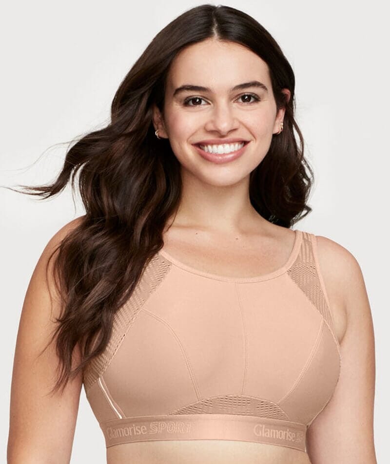 Glamorise No-Sweat Mesh Wirefree Sports Bra - Cafe Bras