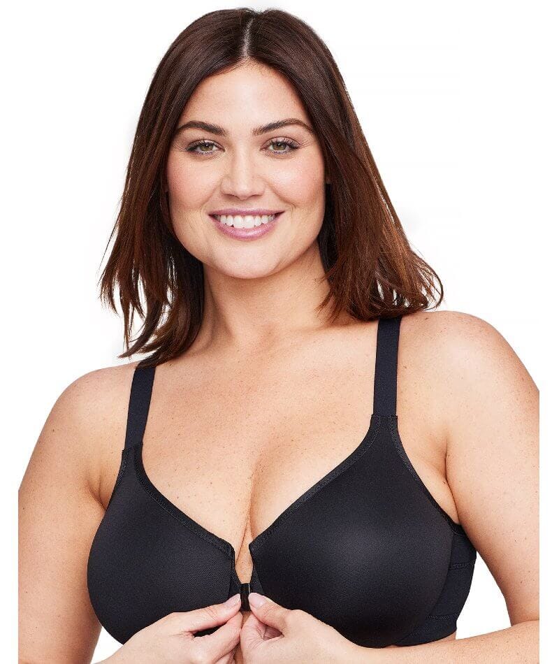 Glamorise WonderWire Front-Closure Posture Bra - Black Bras