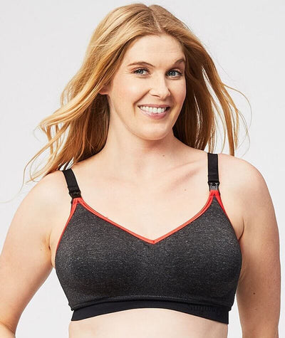 Sugar Candy Crush Fuller Bust Seamless F-HH Cup Wirefree Nursing Bra - Charcoal Bras 