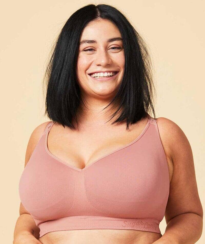 Sugar Candy Fuller Bust Seamless F-HH Cup Wirefree Lounge Bra - Rosewood Bras