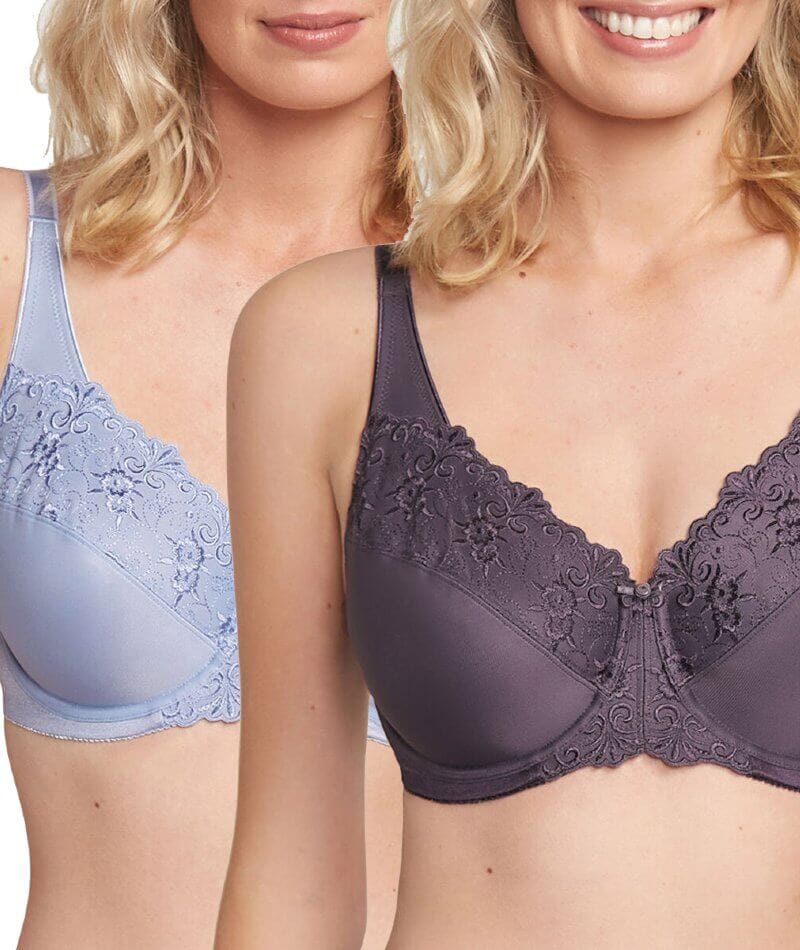 Triumph Embroidered Minimiser Bra 2 Pack - Ink Grey/Silver Shadow – Big  Girls Don't Cry (Anymore)