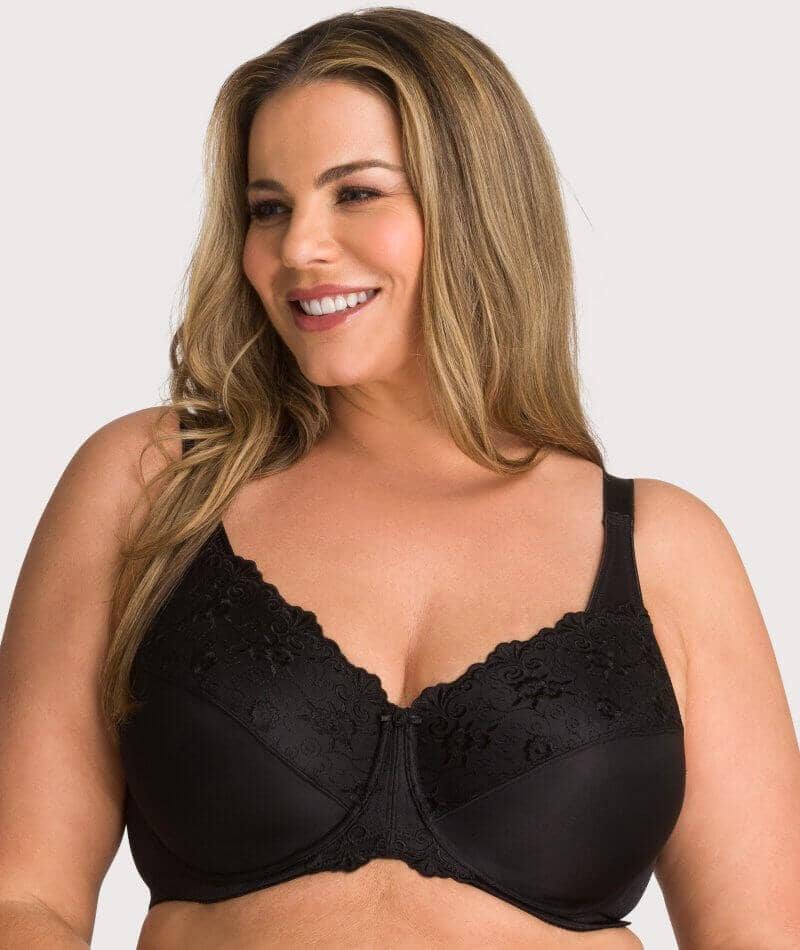 Triumph Embroidered Minimizer Bra - Black – Big Girls Don't Cry (Anymore)