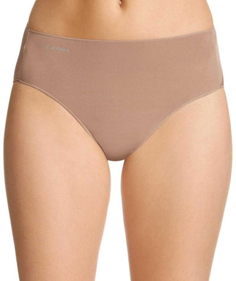 Jockey No Panty Line Promise Tactel Hi Cut Brief - Flesh Knickers 10  