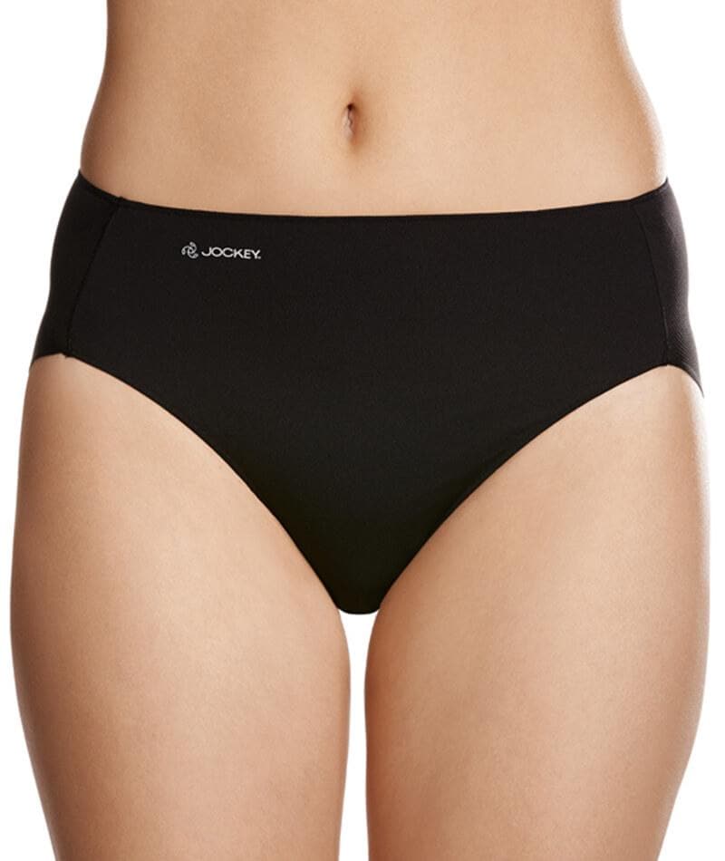 Jockey No Panty Line Promise Next Generation Microfibre Hi Cut Brief - Black Knickers 8  