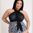 Curvy Kate Wrapsody Bandeau One Piece Swimsuit - Zebra Print