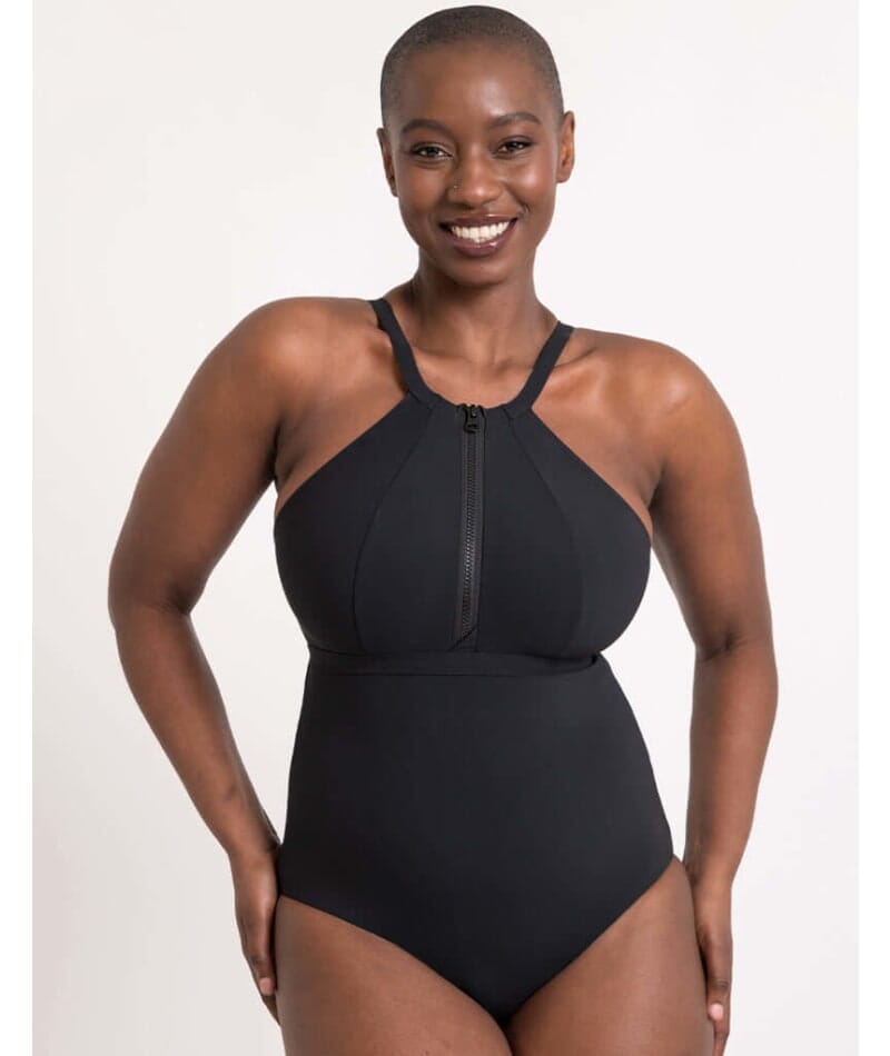 Curvy Kate Zip Tide Wire Free Multiway One Piece Swimsuit - Black Swim  