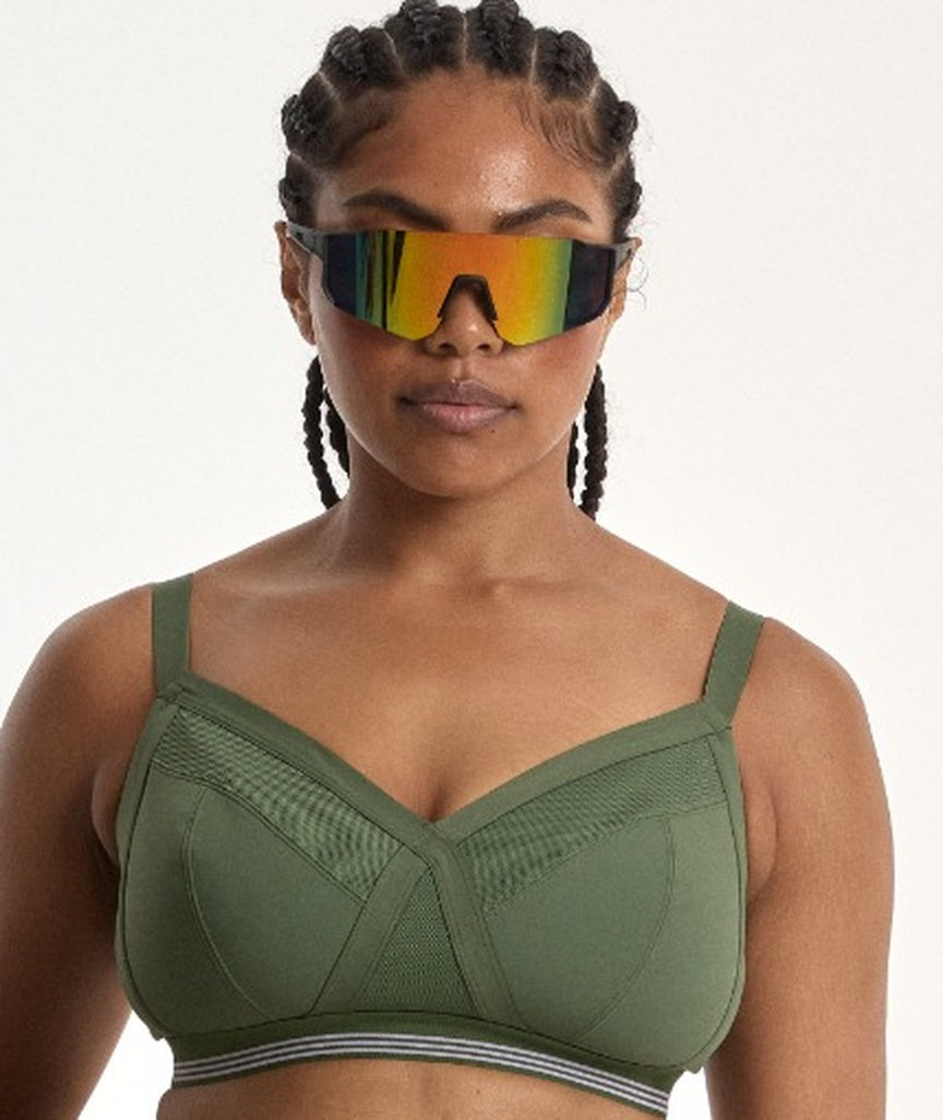 Nala Sporty Support Wirefree Bralette Bra - Pickle/Lavender Fizz 