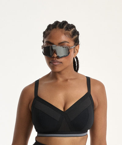 Nala Sporty Support Wirefree Bralette Bra - Licorice/Snow Cone – 12G