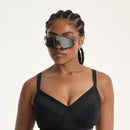 Nala Sporty Support Wirefree Bralette Bra - Licorice/Snow Cone