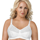 Exquisite Form Fully Soft Cup Wire-Free Bra With Embroidered Mesh - White