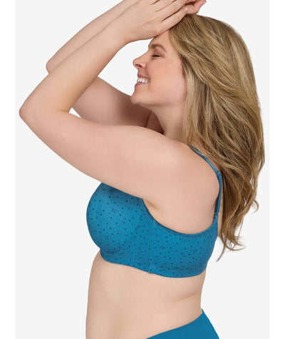 Leading Lady Brigitte Molded Padded Seamless Wire-free Bra - Cosmic Blue Print Bras 