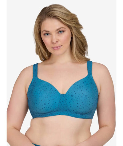 Leading Lady Brigitte Molded Padded Seamless Wire-free Bra - Cosmic Blue Print Bras 