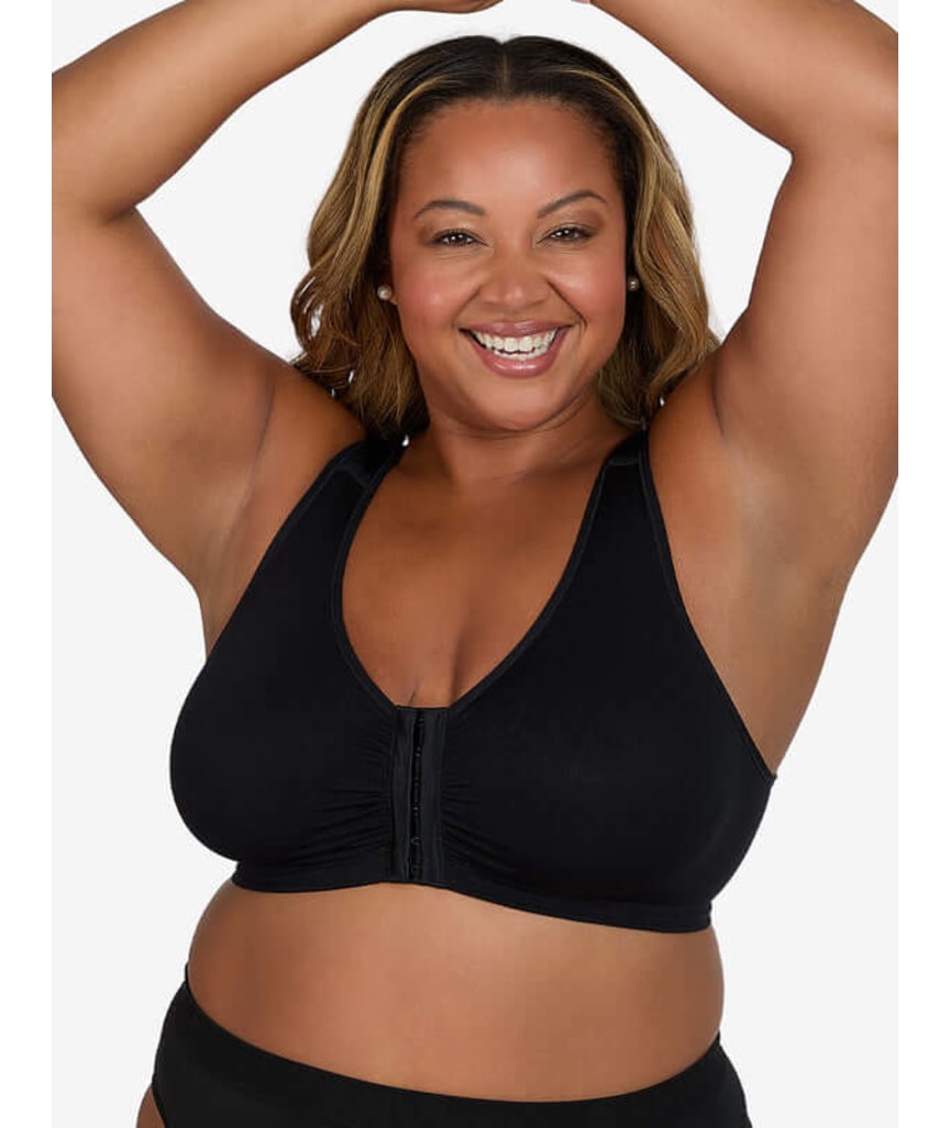 Leading Lady Laurel Wirefree Front Close Comfort Bra - Black Onyx 
