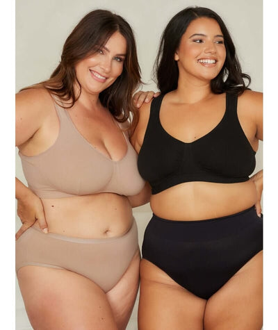 Leading Lady The Evie Plus Size Wire-free Cotton Comfort Bra - Black Bras 
