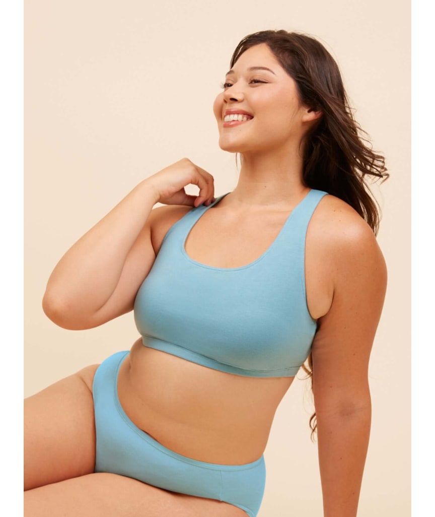 Leading Lady The Serena Wire-free Crop Top - Sea Glass Blue