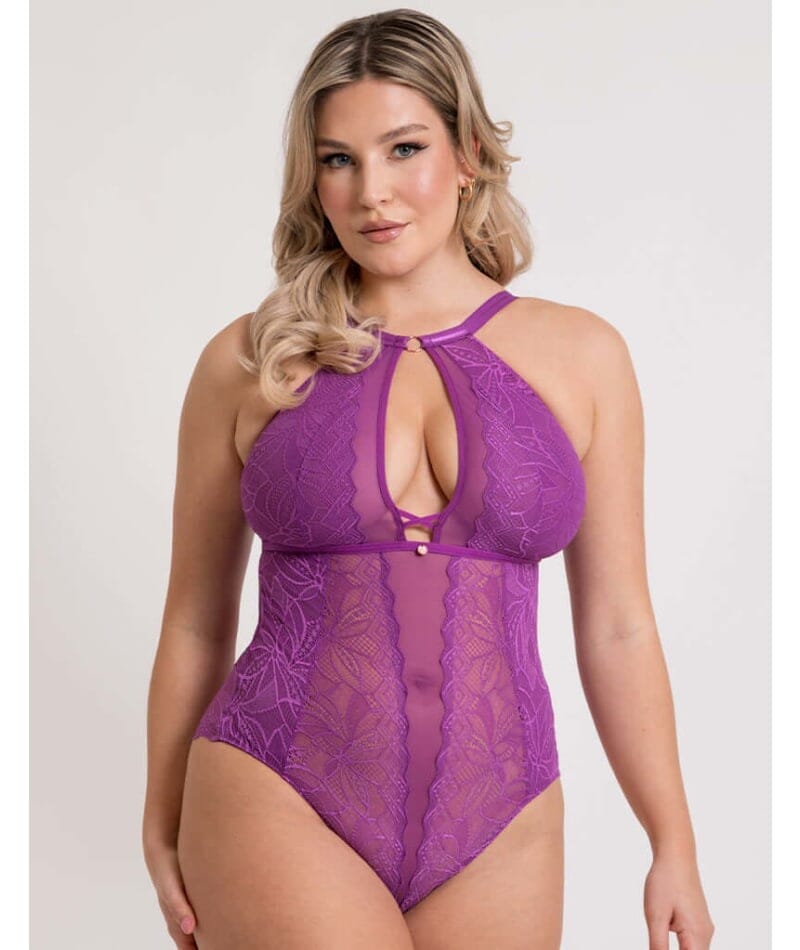 Scantilly Opulence Stretch Lace Bodysuit - Mystic Purple Bodysuits & Basques  