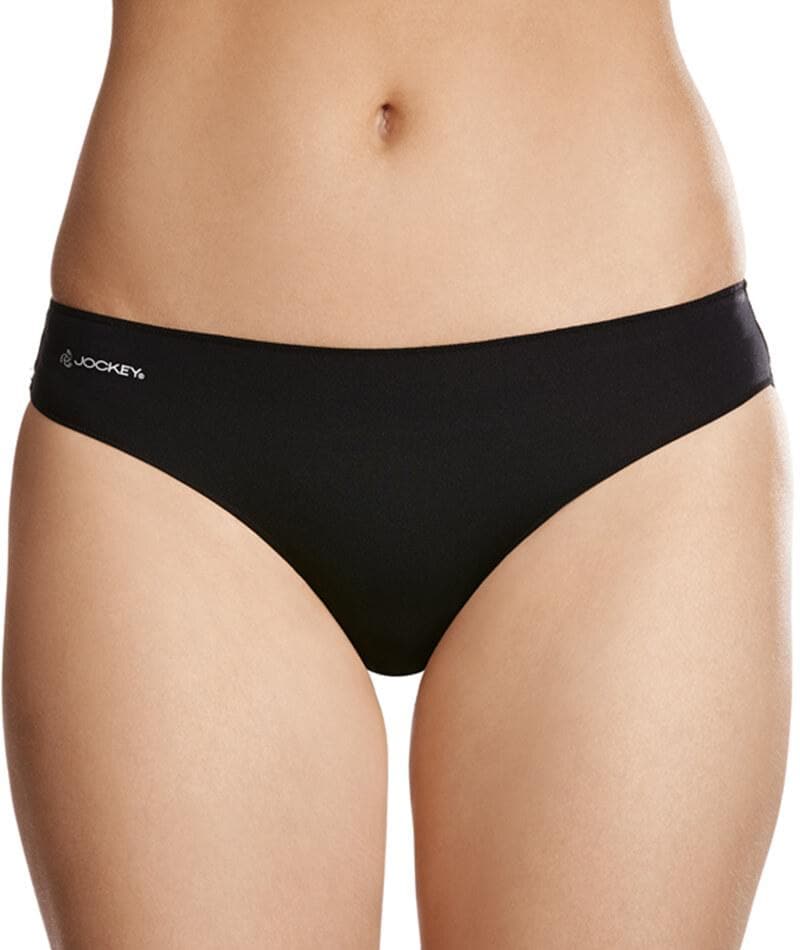 Jockey No Panty Line Promise Next Generation Microfiber Bikini -Black Knickers 8  