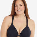 Leading Lady The Adela Front-Closure Underwire Racerback T-Shirt Bra - Black