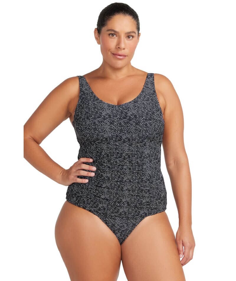 Artesands Zig Zag Raphael E-F Cup Underwire Tankini Top - Black Swim 