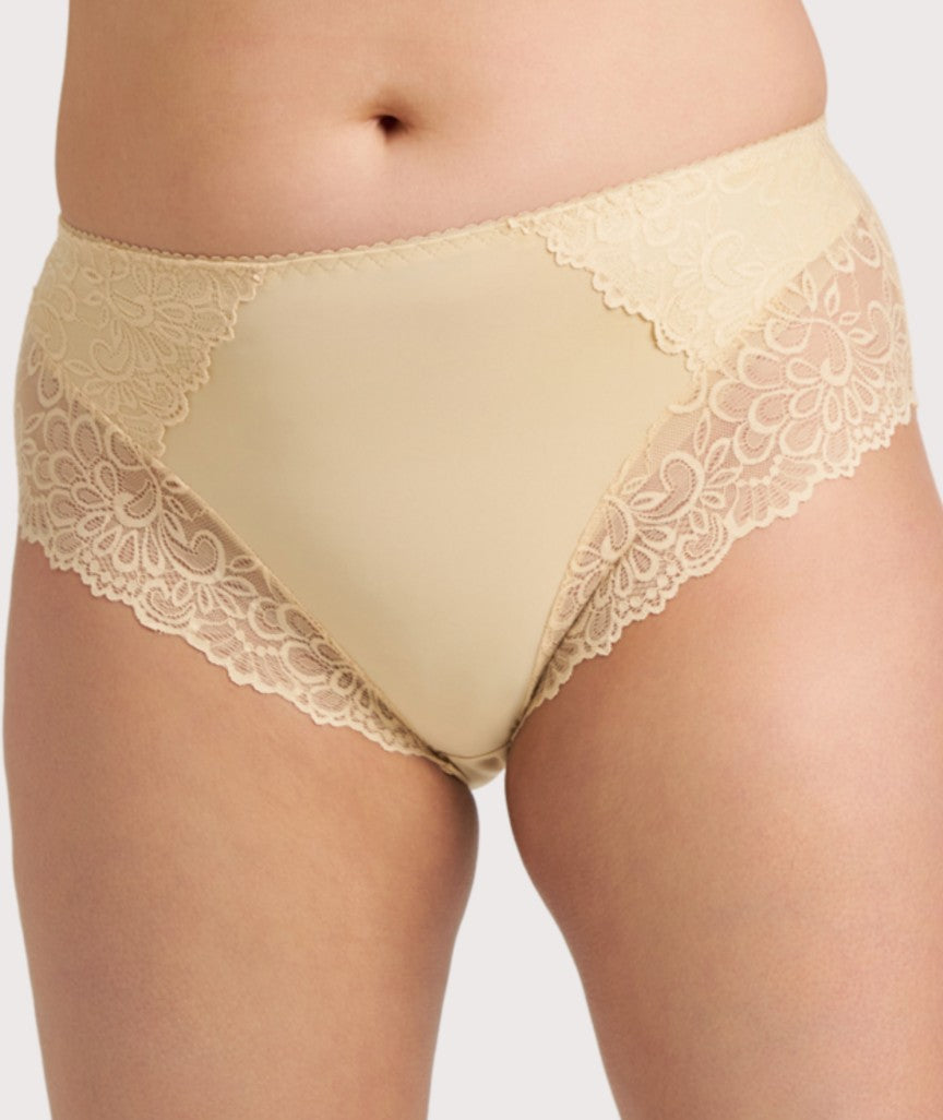 Ava & Audrey Aster Lace & Micro Full Brief - Beige