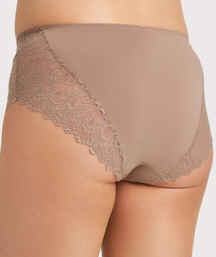 Ava & Audrey Aster Lace & Micro Full Brief - Khaki