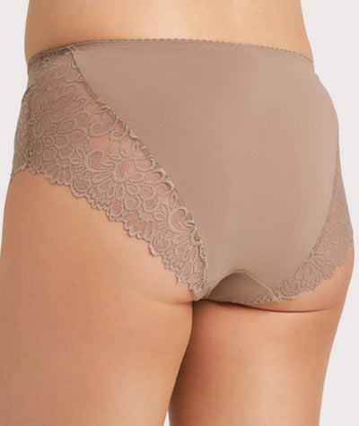 Ava & Audrey Aster Lace & Micro Full Brief - Khaki