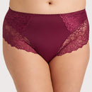 Ava & Audrey Aster Lace & Micro Full Brief - Wine Red