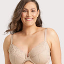 Ava & Audrey Bardot Front-Closing Underwire Bra - Nude