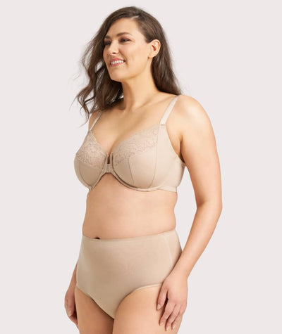 Ava & Audrey Bardot Front-Closing Underwire Bra - Nude