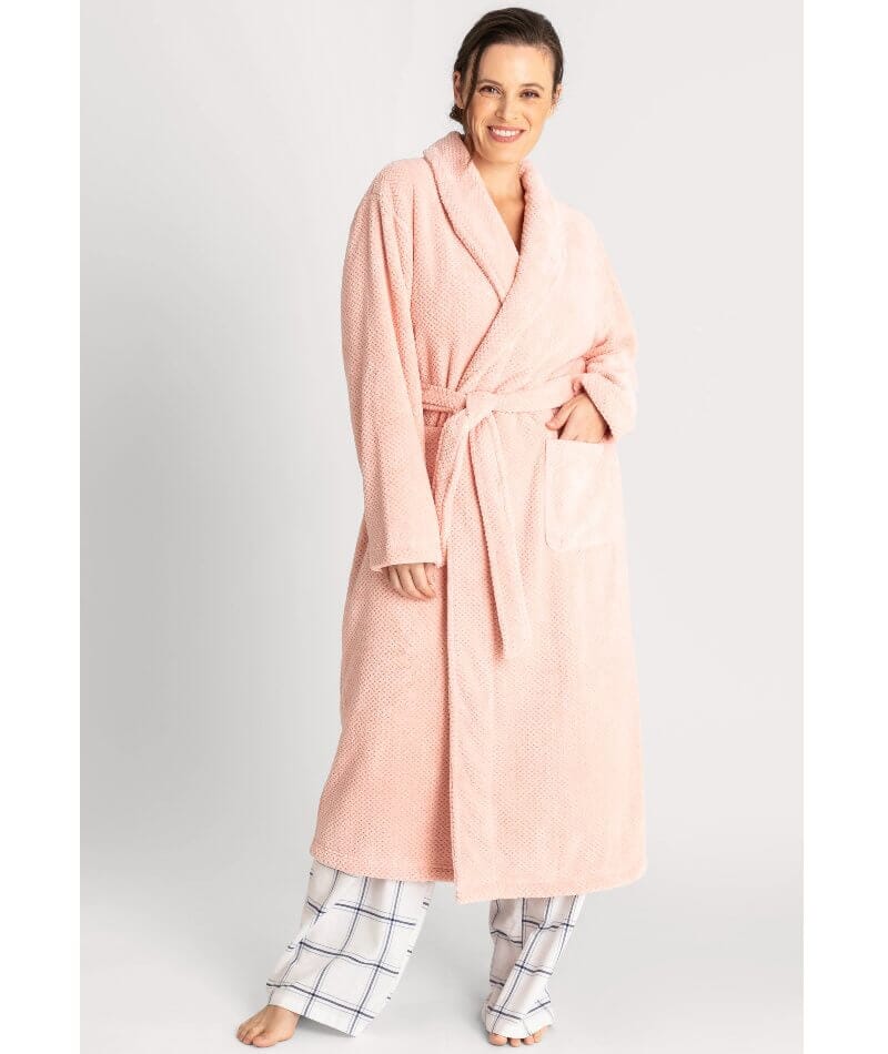 Ava & Audrey Betty Jacquard Fleece Robe - Blush Sleep 