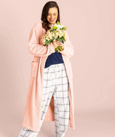 Ava & Audrey Betty Jacquard Fleece Robe - Blush Sleep 