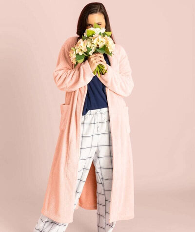 Ava & Audrey Betty Jacquard Fleece Robe - Blush Sleep 