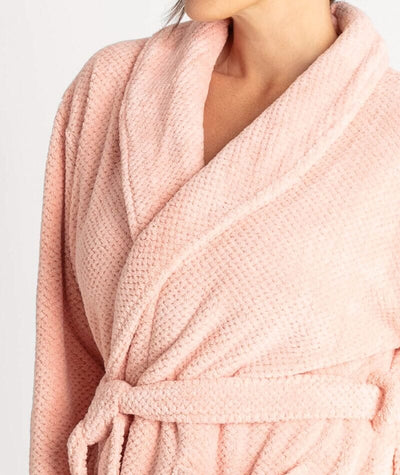 Ava & Audrey Betty Jacquard Fleece Robe - Blush Sleep 