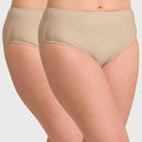 Ava & Audrey Clementine Cotton Full Brief 2 Pack - Nude