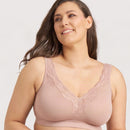 Ava & Audrey Faye Cotton & Lace Wire-free Bra - Blush