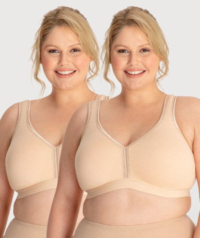 Ava & Audrey Faye Cotton Wirefree Support Bra 2 Pack - Frappe Bras 