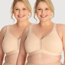 Ava & Audrey Faye Cotton Wirefree Support Bra 2 Pack - Frappe