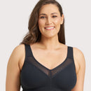 Ava & Audrey Faye Splice Wire-free Support Bra - Black