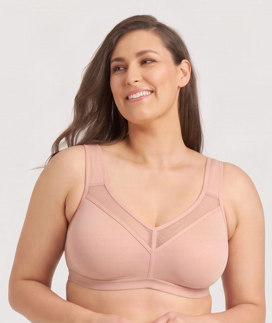 Ava & Audrey Faye Splice Wire-free Support Bra - Blush