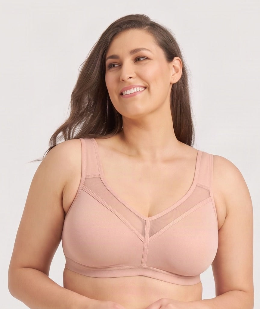 Ava & Audrey Faye Splice Wire-free Support Bra - Blush 